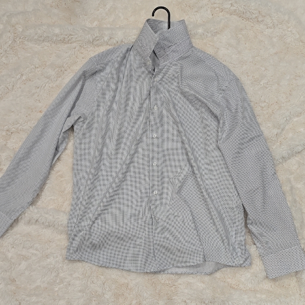 Jones New York Men's Gray Checkered Button-Up Shirt